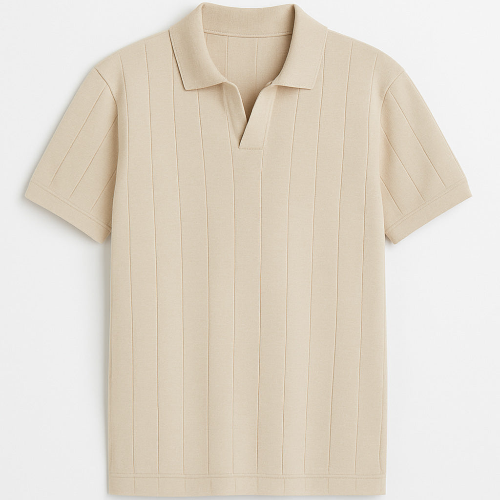 Erkek Bej Polo Yaka Triko Tişört – TS039