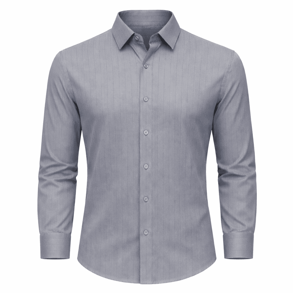 Erkek Fitilli Slim Fit Gömlek - Gri