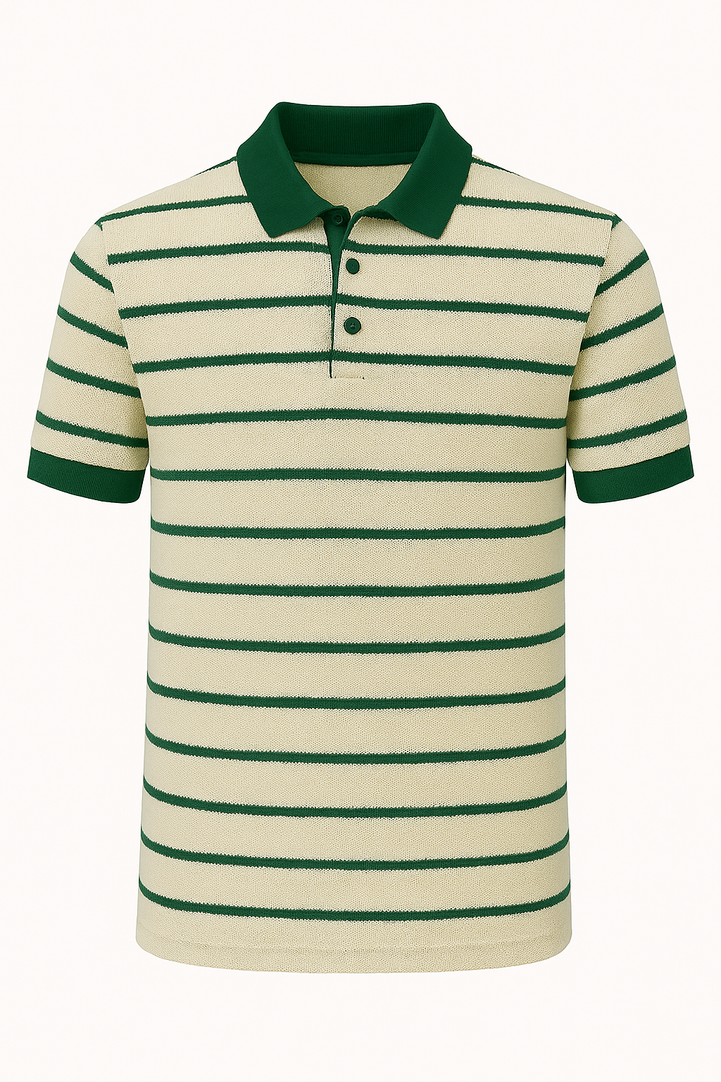 Beyaz Yeşil Çizgili Polo Yaka Tişört – TS016