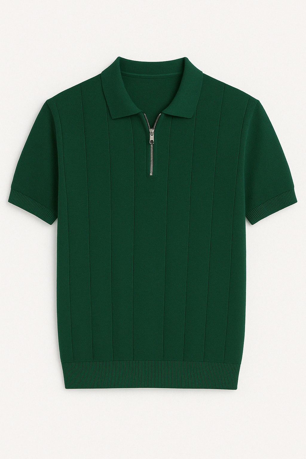 Erkek Yeşil Fermuarlı Polo Tişört – TS020