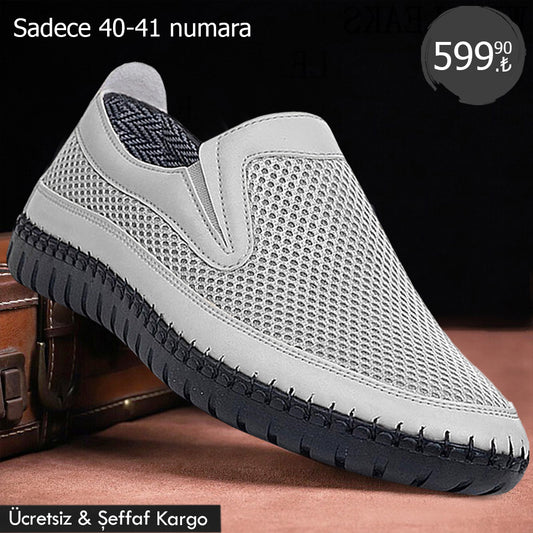 Bej Fileli Erkek Günlük Ayakkabı - K003