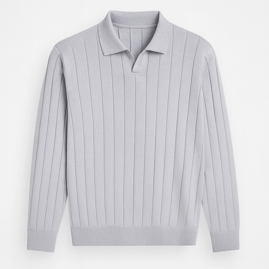 Erkek Açık Gri Polo Triko – M006