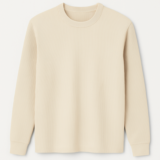 Erkek Bej Bisiklet Yaka Triko – M018