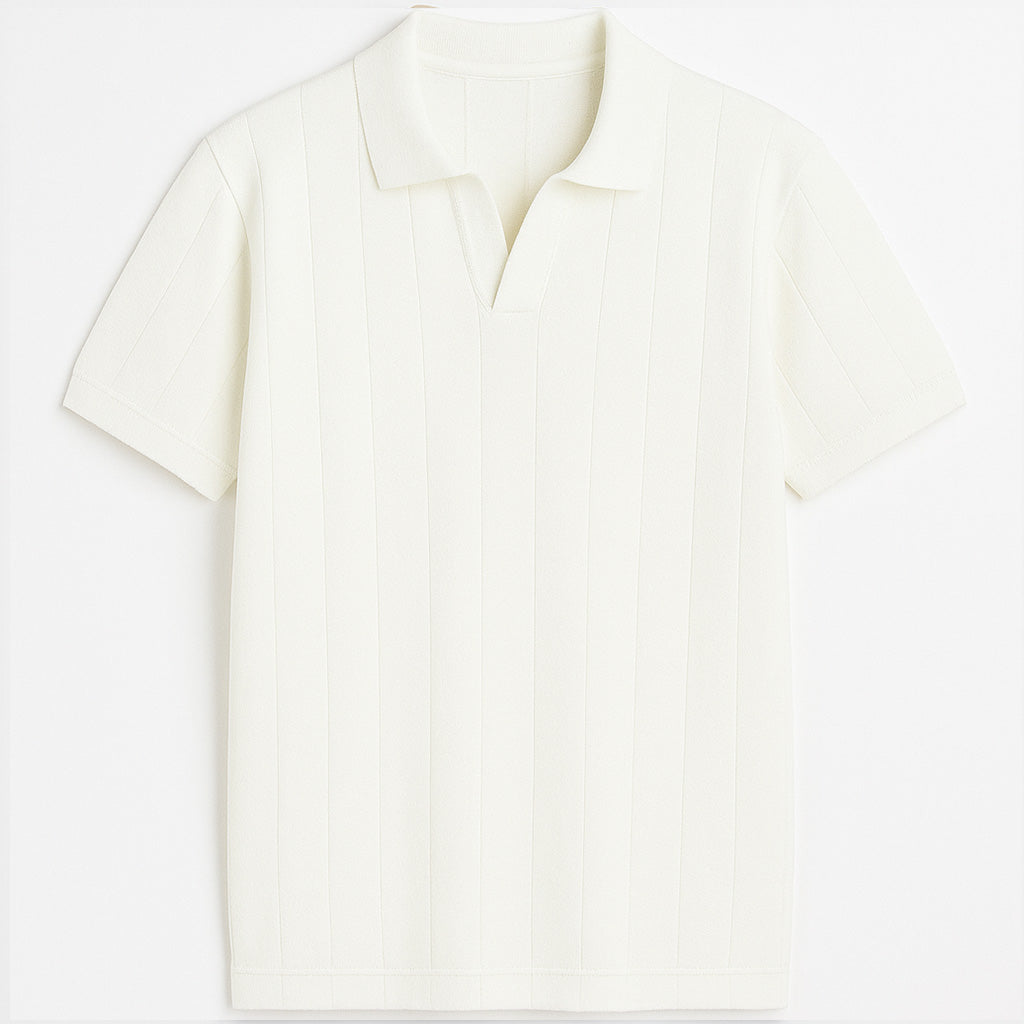 Erkek Beyaz Polo Yaka Triko Tişört – TS035