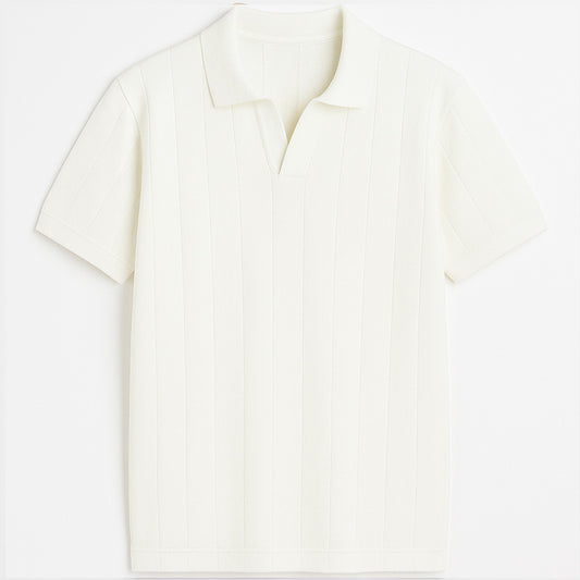 Erkek Beyaz Polo Yaka Triko Tişört – TS035