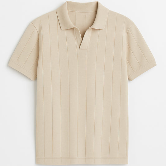 Erkek Bej Polo Yaka Triko Tişört – TS039
