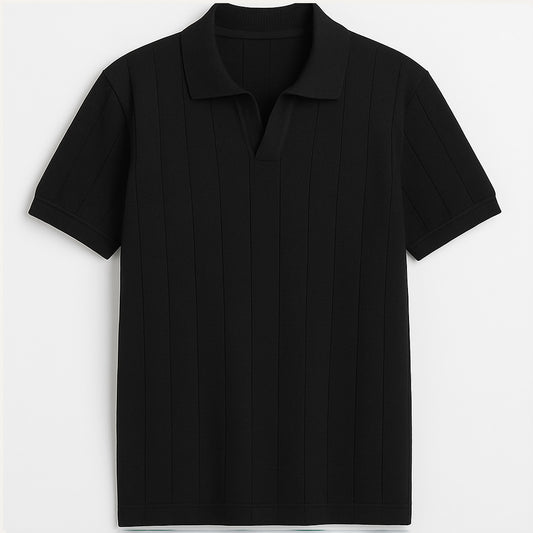 Erkek Siyah Polo Yaka Triko Tişört – TS036